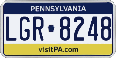 PA license plate LGR8248