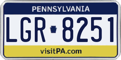 PA license plate LGR8251