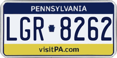 PA license plate LGR8262