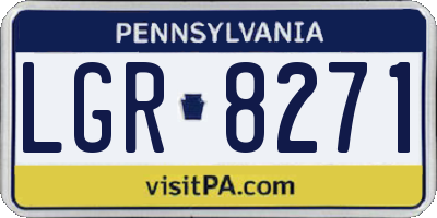 PA license plate LGR8271