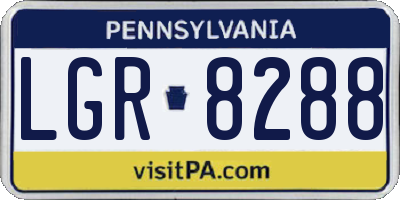PA license plate LGR8288