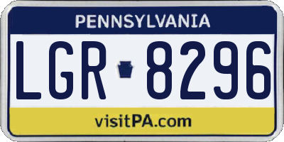 PA license plate LGR8296