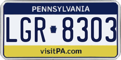 PA license plate LGR8303