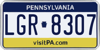 PA license plate LGR8307