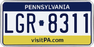 PA license plate LGR8311