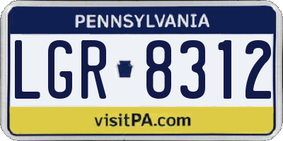 PA license plate LGR8312