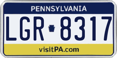 PA license plate LGR8317