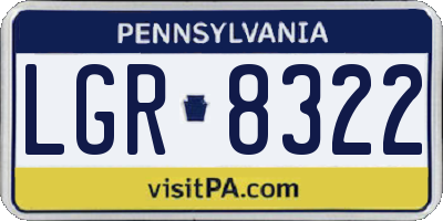 PA license plate LGR8322