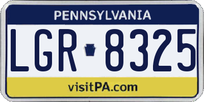 PA license plate LGR8325