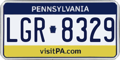 PA license plate LGR8329