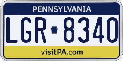 PA license plate LGR8340