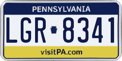 PA license plate LGR8341