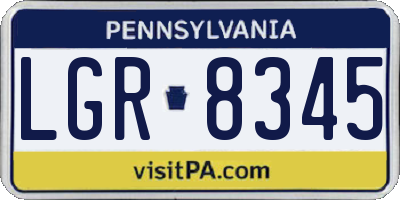 PA license plate LGR8345