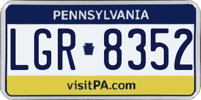 PA license plate LGR8352