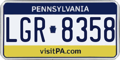 PA license plate LGR8358