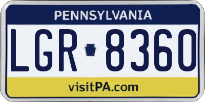 PA license plate LGR8360