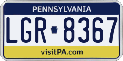 PA license plate LGR8367