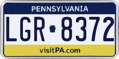 PA license plate LGR8372