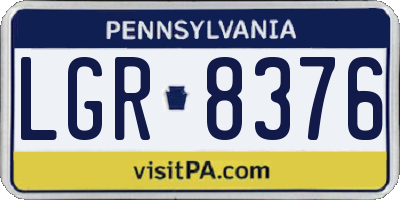 PA license plate LGR8376