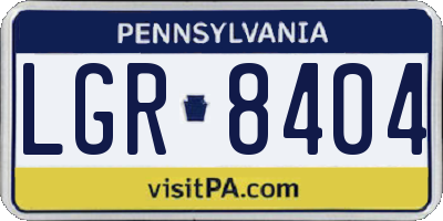 PA license plate LGR8404