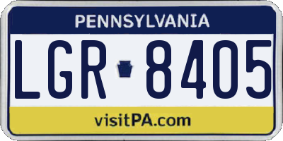 PA license plate LGR8405