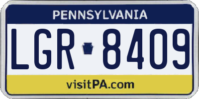 PA license plate LGR8409