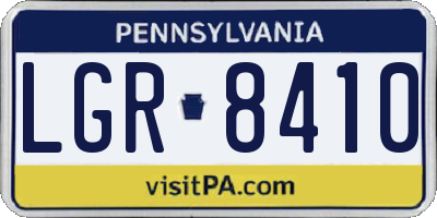 PA license plate LGR8410