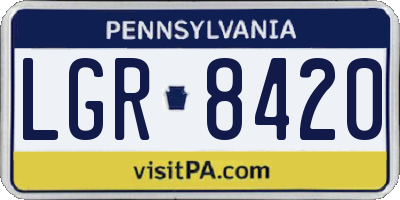 PA license plate LGR8420