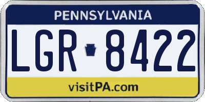 PA license plate LGR8422