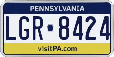 PA license plate LGR8424
