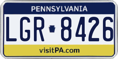 PA license plate LGR8426