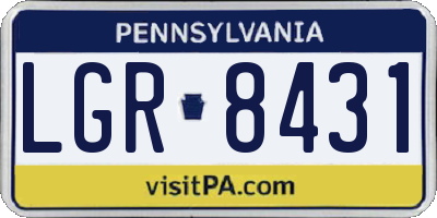 PA license plate LGR8431