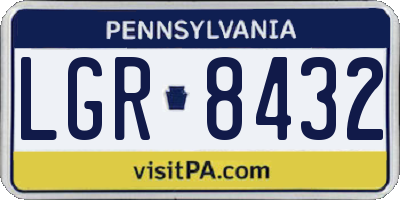 PA license plate LGR8432