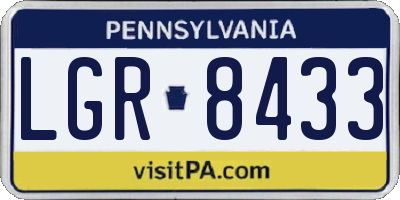 PA license plate LGR8433