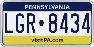 PA license plate LGR8434