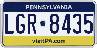 PA license plate LGR8435