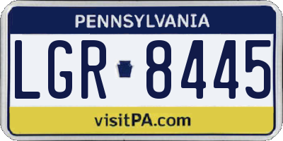 PA license plate LGR8445