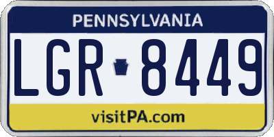 PA license plate LGR8449