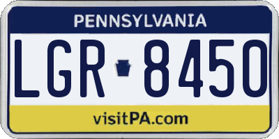 PA license plate LGR8450