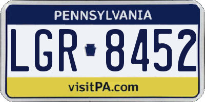 PA license plate LGR8452