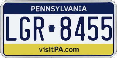 PA license plate LGR8455