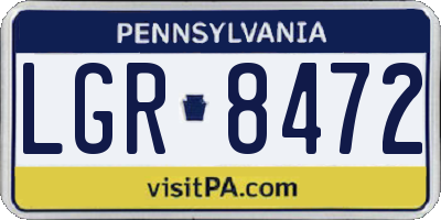 PA license plate LGR8472