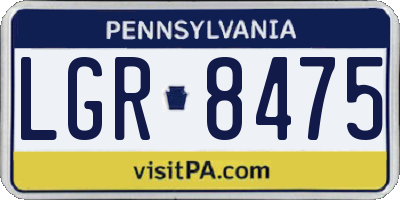 PA license plate LGR8475
