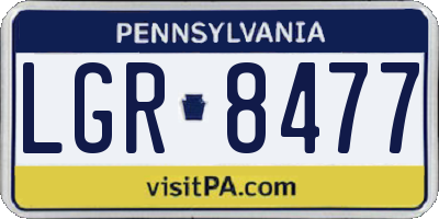 PA license plate LGR8477
