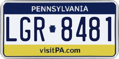 PA license plate LGR8481