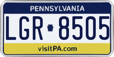 PA license plate LGR8505