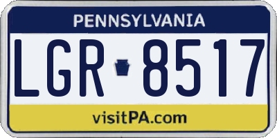 PA license plate LGR8517
