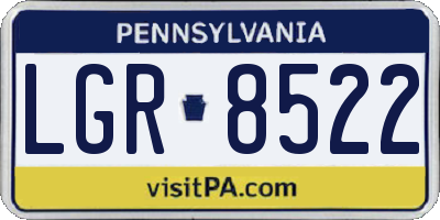 PA license plate LGR8522
