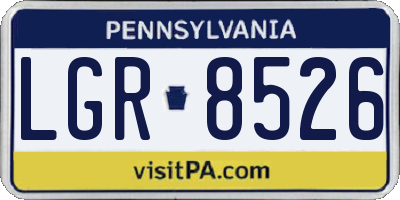 PA license plate LGR8526
