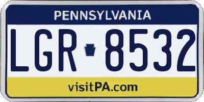PA license plate LGR8532